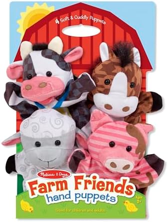 Educational farm animal puppet set for imaginative toddler play.