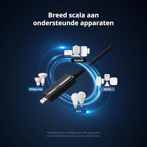 SONOFF Zigbee 3.0 wireless adapter packaged one pack set with included user manual and antenna.
