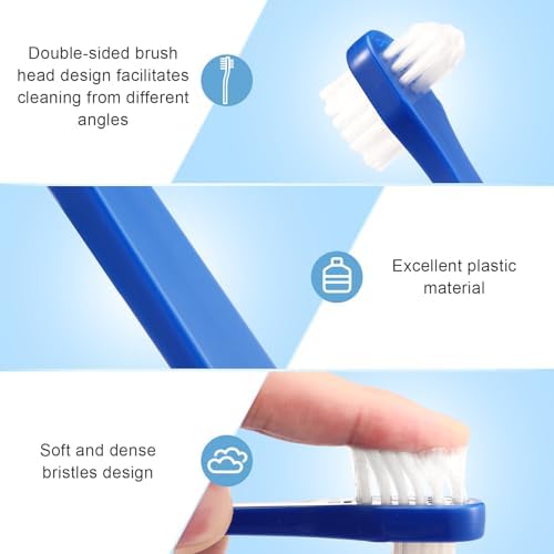 Close up view of the small angled tuft side of the Qinyoung dental cleaning brush for hard to reach areas