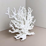 Top-down perspective of the imported white resin coral reef ornament illustrating its realistic dimensional footprint.