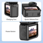 Water resistant PU material exterior of the ULYVU portable storage case during travel use