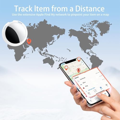 Cyberdot key finder smart tag with protective case attached to a keychain.