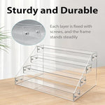 FALESHOS acrylic media rack holding music albums alongside protective plastic sleeves