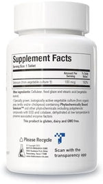 Biotics Research Se-Zyme Forte nutritional facts and ingredient label close up