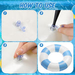 Close up of durable PVC material and valve on striped pool float
