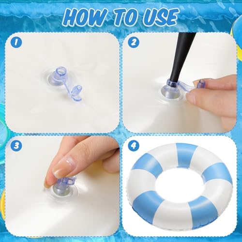 Close up of durable PVC material and valve on striped pool float