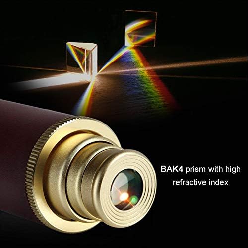Collapsible brass spyglass extended for outdoor viewing