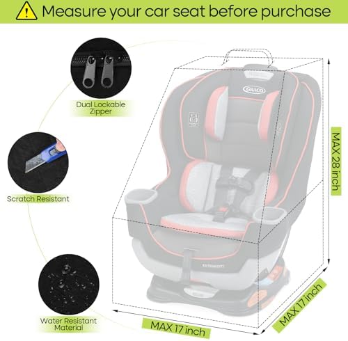 Folded Zrrajoy car seat travel bag for compact storage