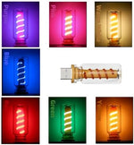 Retro creative LED ambient lighting plugged into a vehicle dashboard USB slot illuminating the cabin