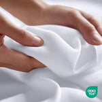 Utopia Bedding wrinkle resistant white top sheet texture closeup