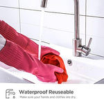 Multicolor waterproof dishwashing gloves set for segregating household cleaning tasks
