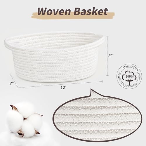 Pro Goleem small woven basket placed on a modern bathroom vanity holding hand towels.