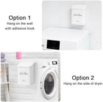 Space saving magnetic trash can for dryer sheets and pods.