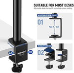 NEEWER extendable camera desk mount holding a DSLR camera for live streaming setup