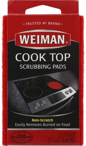 Close up of Weiman non-abrasive texture for glass stovetop cleaning.