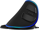 J-Tech Digital wired ergo mouse packaged box view illustrating authentic import specifications.