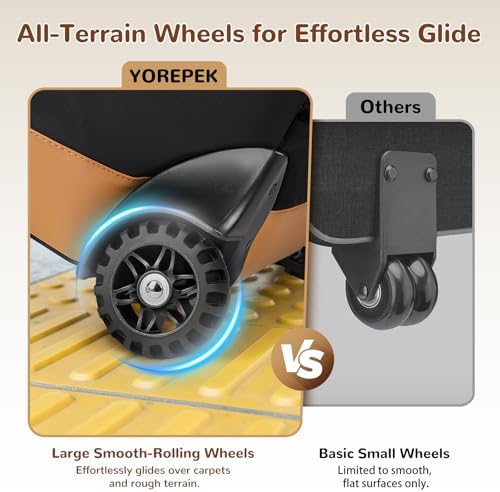 Yorepek Car Seat Travel Bag showing smooth rolling wheels