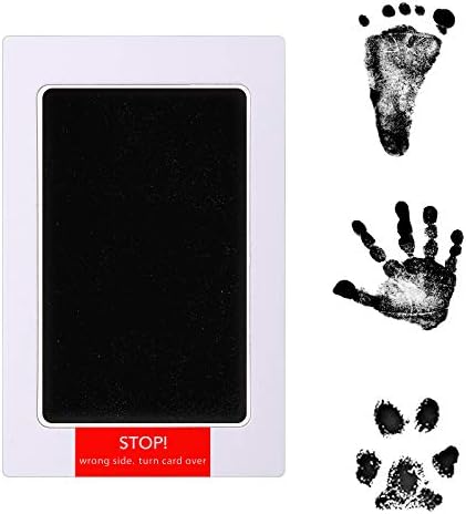 Small size non toxic baby footprint maker kit components arranged neatly