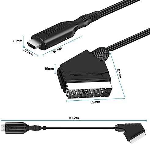 General premium audio and video downscaling adapter cable package contents including the USB power line.