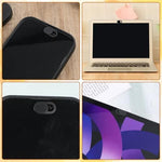 Minimalist black privacy camera slider blending seamlessly into a modern MacBook frame.