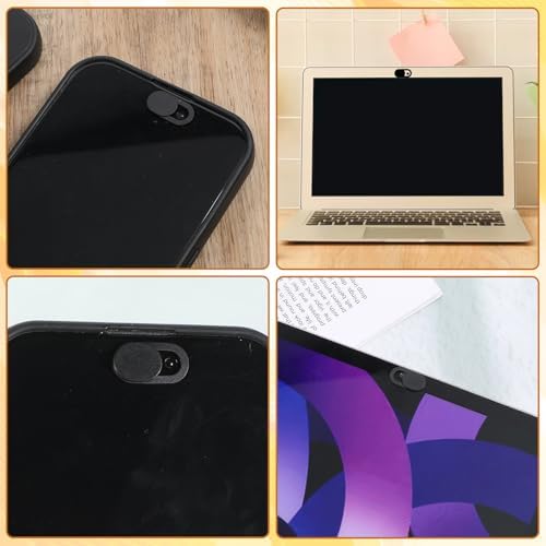 Minimalist black privacy camera slider blending seamlessly into a modern MacBook frame.