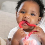 Dr. Brown's pink flexees teether lifestyle and feature layout