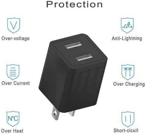 SISSFO dual port wall charger adapter showing USB Type C and Micro USB slots clearly.