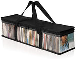 Besti portable carrying case for ninety six albums positioned for underbed storage.