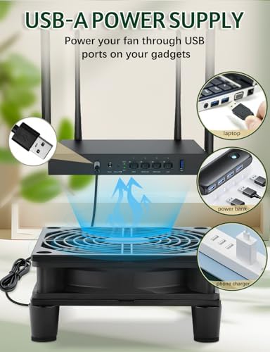 AmRunJe quiet electronics fan showcasing the inline three speed controller switch on the USB cable