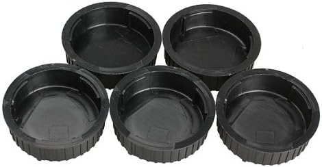 Black high impact plastic camera lens cap pack of five pieces