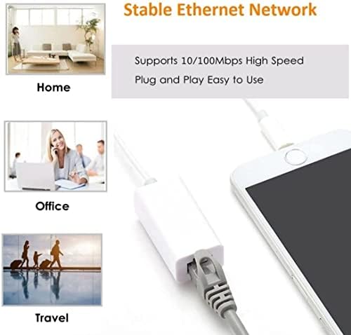 Desoficon compact LAN internet adapter cable for iPad demonstrating stable home office connectivity