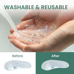 Welnove soft gel heel and arch pads demonstrating flexible and durable material.