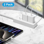 SHOQU 20W charging brick and long white cord layout view