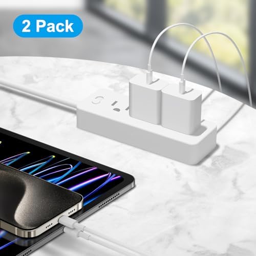 SHOQU 20W charging brick and long white cord layout view