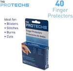 Assorted small medium and large rubber finger cots for blister protection.