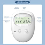 Parent receiver unit for bedwetting alarm showing USB-C charging port