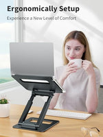 Tounee sit stand telescopic riser highlighting the ergonomic pull out handle design