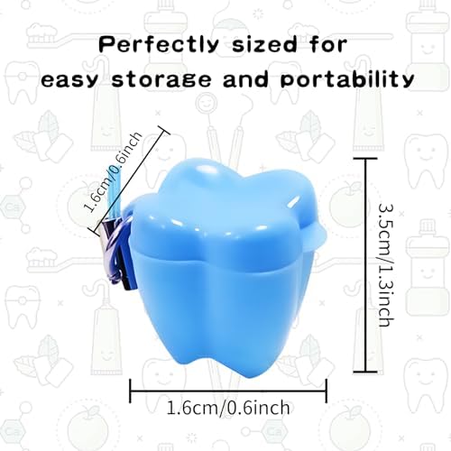 Close up of Ceonam multicolored plastic teeth storage cases for kids