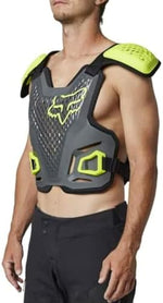 Premium Fox Racing R3 off road motorcycle armor showing inner EVA rubber padding structure