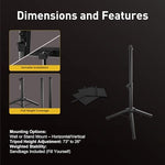 PowerScale heavy duty telescopic equipment mount adjusted to maximum height for outdoor heating.