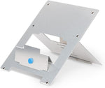 R-Go Tools portable computer stand supporting a MacBook on an office desk