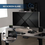 Close up view of the asymmetric optical design on the VIVO curved monitor reading light