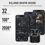 Tozo T6 earbuds package with multiple ear tip sizes