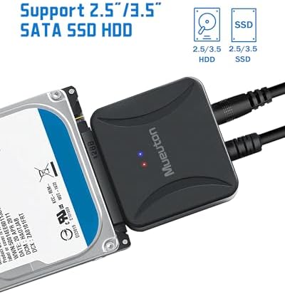 Mueuton hard drive adapter cable with included 12 volt power supply