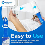 Spiral cut easy peel sheets on a PetLovers lint roller refill.