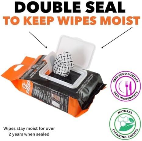 Bristle free barbecue degreaser wipes with textured 3D cleaning nodules.