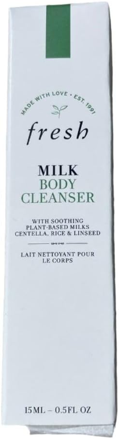 Fresh milk soothing body cleanser 0.5 ounces front view bottle