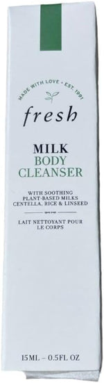 Fresh milk soothing body cleanser 0.5 ounces front view bottle