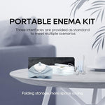 Complete Smokitcen enema kit accessories including metal hanging hook and multiple nozzles.