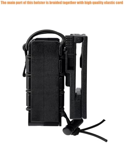 TACNEX tactical radio sleeve attached via push button clamp to green MOLLE vest webbing